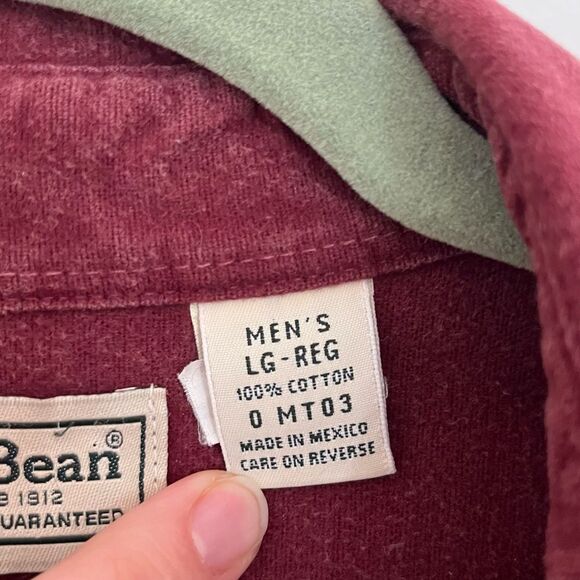 Vintage 2002 L.L. Bean Chamois Cloth Button Down Shirt Men's L Heavy Y2K - Picture 5 of 13